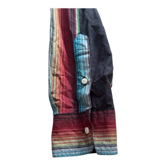 Gorman Bros Vintage Multicolor Striped Retro Made in USA Size L Button Down - Picture 7 of 8